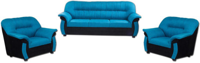 

Furnicity Fabric 3 + 1 + 1 Blue Sofa Set
