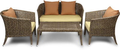

Svelte Classy Fabric 2 + 1 + 1 Brown Sofa Set