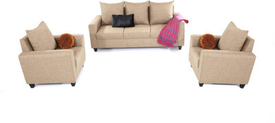 

Furnicity Fabric Sectional Beige Sofa Set