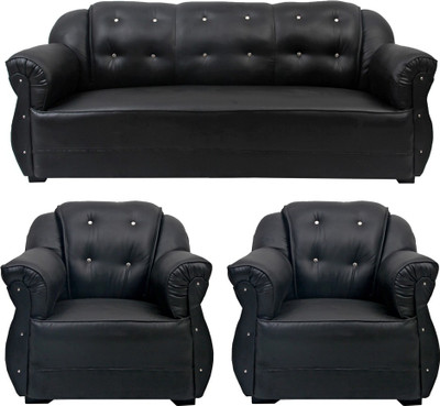 80 OFF on HOMESTOCK Leatherette 3 1 1 Black Sofa Set Delivery