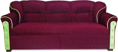 

HOMESTOCK Fabric 3 + 1 + 1 Maroon Sofa Set