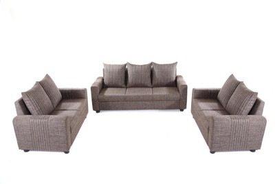 

Furnicity Fabric 3 + 2 + 2 Brown Sofa Set