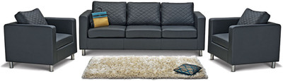 

Godrej Interio Cabro Sofa Set Leatherette 3 + 1 + 1 Black Sofa Set
