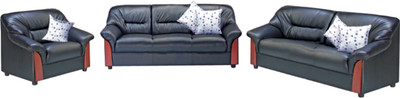 

Godrej Interio Parto Sofa Set Leatherette 3 + 2 + 1 Black Sofa Set