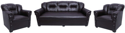 

Tezerac Leatherette 3 + 1 + 1 Black Sofa Set