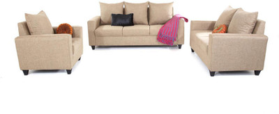

Furnicity Fabric 3 + 2 + 1 Beige Sofa Set
