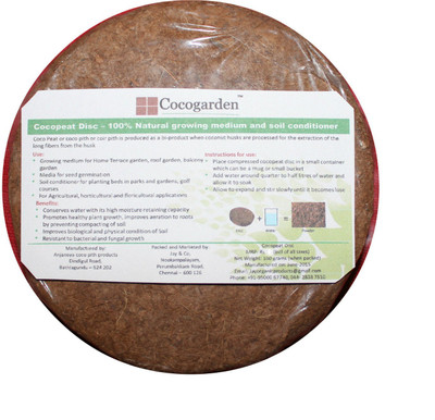 

Cocogarden Cocopeat Disc Expands To 400 Grams Powder Soil Manure(90 g Cake)
