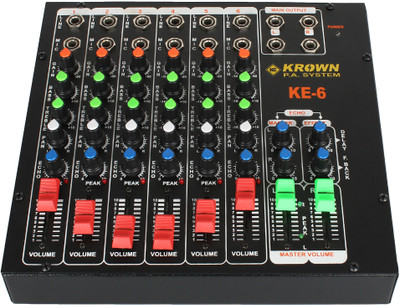 

Krown 6 Professional PA Audio Mixer 6 Channel - Stereo Analog Sound Mixer