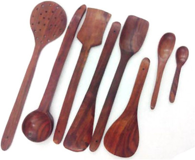 

Craftatoz Wood Cooking Spoon Set(Pack of 8)