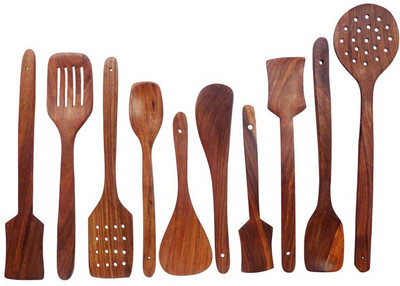 DESI KARIGAR trendy75 Wooden Spatula(Pack of 10)