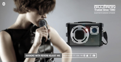 

Gujtron Bluetooth Karaoke Speaker 10 W Portable Bluetooth Home Audio Speaker(Black & Silver, Mono Channel)