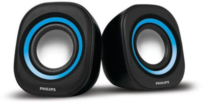 Philips SPA25A/94 3 W Laptop/Desktop Speaker(Blue, 2.0 Channel)