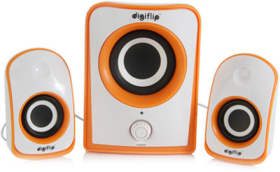 

DigiFlip 2.1 Channel 8W PS042 Speaker (800 Watt PMPO)(White & Orange, 2.1 Channel)