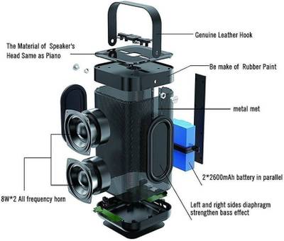 Lionix A-9 Portable Bass Speaker With Twin Subwoofer (Supports Bl...