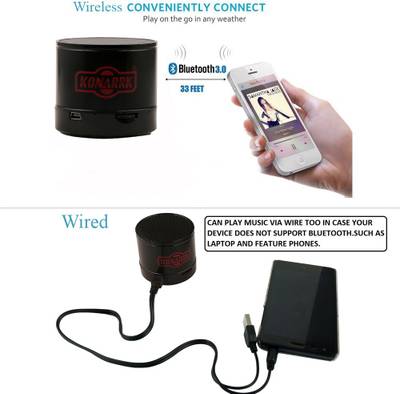 KONARRK SoundTube Portable Bluetooth Mobile/Tablet Speaker (Black, 3 Channel) 