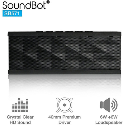 SoundBot SB571 Bluetooth Wireless 12W Output HD Bass Portable for 12Hr Enhanced Music Streaming & HandsFree Calling 12 W Portable Bluetooth Speaker(Black, Stereo Channel)