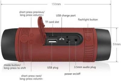 Selvel S1 Sport Music Outdoor Flaslight Portable Bluetooth Mobile...