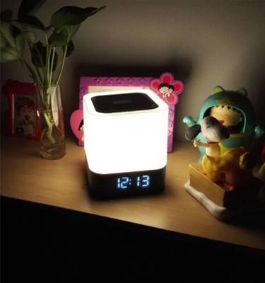 MSE Touch Sensor LED Light with Digital Clock High Base_WHT4 Port...