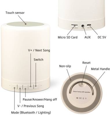 Axcess Touch Lamp with Music Player Romantic LED Portable Bluetooth Mobile/Tablet Speaker (Multicolor, 2.1 Channel) 