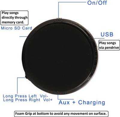 KONARRK SoundTube Portable Bluetooth Mobile/Tablet Speaker (Black, 3 Channel) 