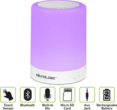 SoundLogic Touchlight Wireless LED Color Changing Rechargeable Bl...