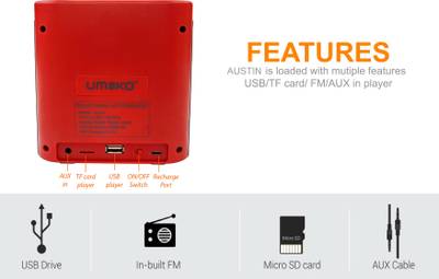 Umeko Austin Portable Bluetooth Mobile/Tablet Speaker