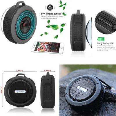 KONARRK Dustproof Waterproof Portable Bluetooth Mobile/Tablet Speaker (Black, 2 Channel) 