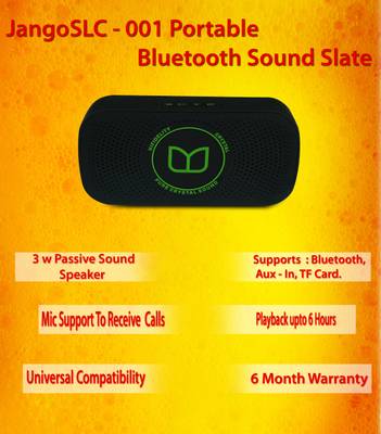 Jango SLC-001 Portable Bluetooth Sound-Slate(Supports Bluetooth,A...