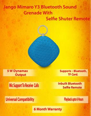 Jango Mimaro Y3 Bluetooth Key-Ring Sound-Grenade With Selfie Shut...