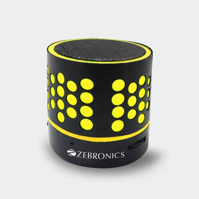 Zebronics Bluetooth speaker Dotyellow Portable Bluetooth Mobile/Tablet Speaker (Black, 1.0 Channel) 