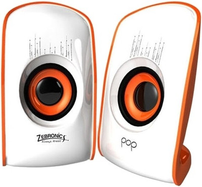 

Zebronics Pop 2.0 Multimedia Speaker(White & Orange, 2.0 Channel)