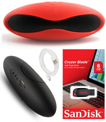 

Anweshas 3 in 1 Combo of Rugby Shaped Speaker With 8 Gb Pendrive and Micro Usb Charging Cable 10 W Portable Bluetooth Speaker(Multicolor, Stereo Channel)
