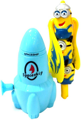 

DCS Pull Line Flying Cartoon Spring Toy(Yellow)