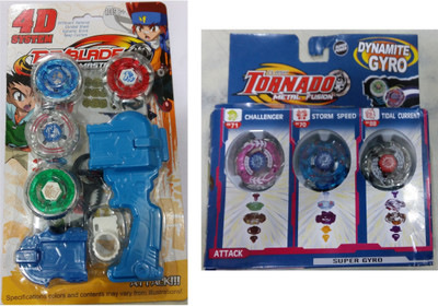 

Beyblade 4D System Combo Metal Masters Fury With Handle Launcher & 3Pc Tornado Set(Multicolor)