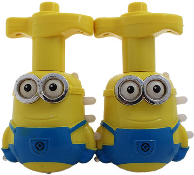

Gift World Minion Flashing and Musical Spinning Top Gyro Toy with Launchers - Pack Of 2(Yellow)