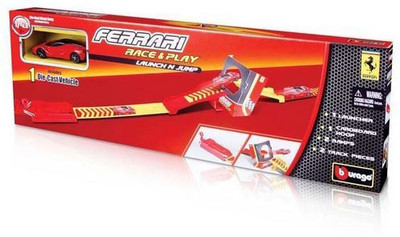 

Bburago Ferrari Race & Play Launch 'n Jump Playset with Car 1/43 Scale model(Red)