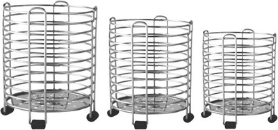 

Jubilant Lifestyle Set Of 3 Steel Utensil Holderr Stand Spoon Rack