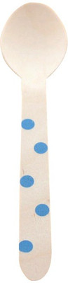 

Funcart Polka Dot Cutlery Utensil Disposable Wooden Table Spoon Set(Pack of 10)