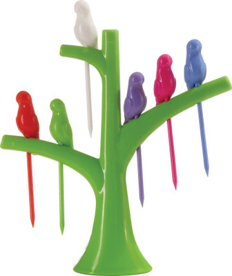 

Aatish Hummingbirds Fruit Fork Tree Stand Plastic Salad Fork, Fruit Fork, Baby Fork Set(Pack of 7)