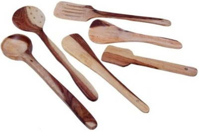 

Onlineshoppee Wood Cooking Spoon Set(Pack of 6)