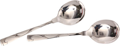 

Mullich Berlin Silver Stainless Steel Serving Spoon Set(Pack of 2)