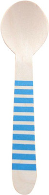 

Funcart Striped Cutlery Utensil Disposable Wooden Table Spoon Set(Pack of 10)
