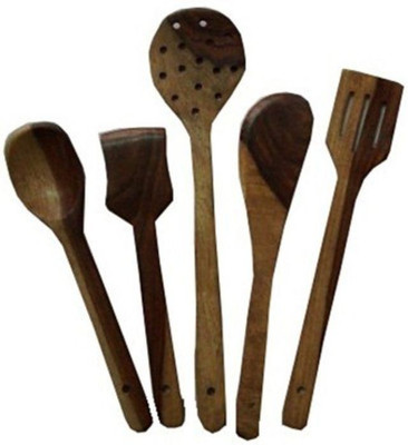 

Onlineshoppee Wood Cooking Spoon Set(Pack of 5)