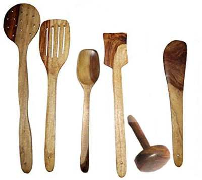 Craftatoz Wooden Wooden Spoon Set(Pack of 6)