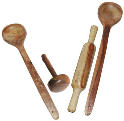 

Craftatoz Wood Cooking Spoon Set(Pack of 4)