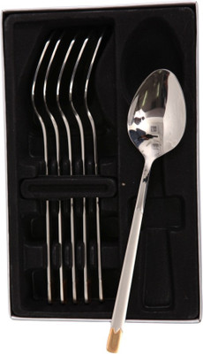 

Mullich Lisbo Gold Stainless Steel Table Spoon Set(Pack of 6)