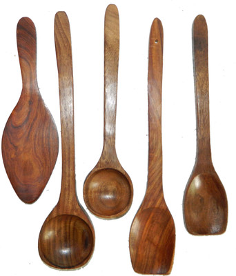 limra handicrafts Disposable Wooden Wooden Spoon Set(Pack of 5)
