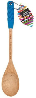 

Brilliant Ideas Group LLC The Kosher Cook Kckh3205D Deluxe Wood Spoon For Dairy With Ergonomic Handle In Blue