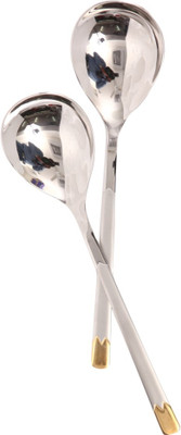 

Mullich Lisbo Gold Stainless Steel Serving Spoon Set(Pack of 2)
