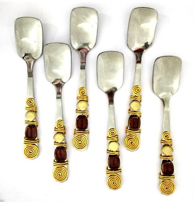 

JewelKraft Designs Stainless Steel Ice-cream Spoon Set(Pack of 6)